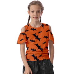 Halloween-card-with-bats-flying-pattern Kids  Butterfly Cutout Tee by Salman4z