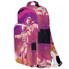 Astronaut-spacesuit-standing-surfboard-surfing-milky-way-stars Double Compartment Backpack by Salman4z