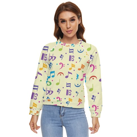 Seamless-pattern-musical-note-doodle-symbol Women s Long Sleeve Raglan Tee by Salman4z