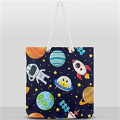 Space-seamless-pattern   - Full Print Rope Handle Tote (large) by Salman4z