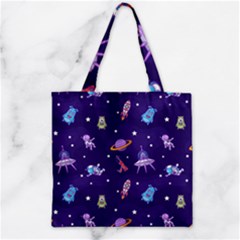 Space-seamless-pattern Zipper Grocery Tote Bag by Salman4z