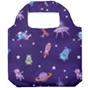 Space-seamless-pattern Foldable Grocery Recycle Bag View1