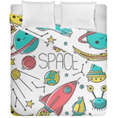 Space-cosmos-seamless-pattern-seamless-pattern-doodle-style Duvet Cover Double Side (california King Size) by Salman4z