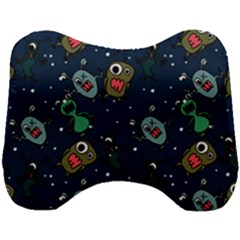 Monster-alien-pattern-seamless-background Head Support Cushion by Salman4z