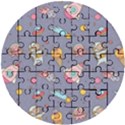 Outer-space-seamless-background Wooden Puzzle Round View1