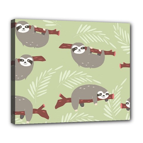 Sloths-pattern-design Deluxe Canvas 24  X 20  (stretched) by Salman4z