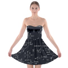 Mathematical-seamless-pattern-with-geometric-shapes-formulas Strapless Bra Top Dress by Salman4z