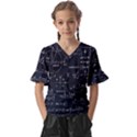 Mathematical-seamless-pattern-with-geometric-shapes-formulas Kids  V-Neck Horn Sleeve Blouse View1