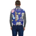 Hand-drawn-cute-sloth-pattern-background Men s Short Button Up Puffer Vest	 View4