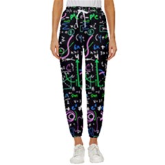 Math-linear-mathematics-education-circle-background Women s Cropped Drawstring Pants by Salman4z