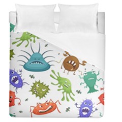 Dangerous-streptococcus-lactobacillus-staphylococcus-others-microbes-cartoon-style-vector-seamless Duvet Cover (queen Size) by Salman4z