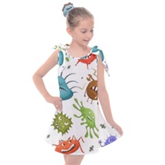 Dangerous-streptococcus-lactobacillus-staphylococcus-others-microbes-cartoon-style-vector-seamless Kids  Tie Up Tunic Dress by Salman4z