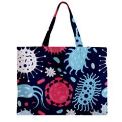 Seamless-pattern-microbes-virus-vector-illustration Zipper Mini Tote Bag by Salman4z