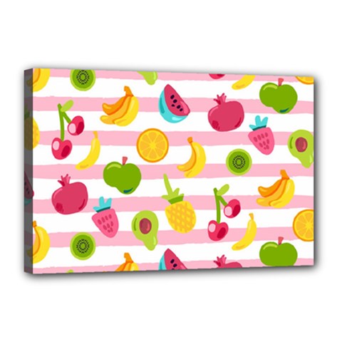 Tropical-fruits-berries-seamless-pattern Canvas 18  X 12  (stretched) by Salman4z