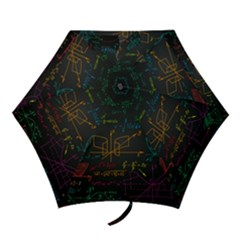 Mathematical-colorful-formulas-drawn-by-hand-black-chalkboard Mini Folding Umbrellas by Salman4z