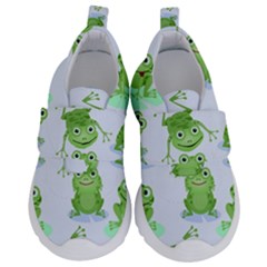 Cute-green-frogs-seamless-pattern Kids  Velcro No Lace Shoes by Salman4z