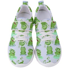 Cute-green-frogs-seamless-pattern Women s Velcro Strap Shoes by Salman4z