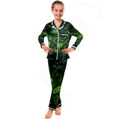 Bacteria-virus-seamless-pattern-inversion Kids  Satin Long Sleeve Pajamas Set by Salman4z