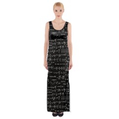 Math-equations-formulas-pattern Thigh Split Maxi Dress by Salman4z