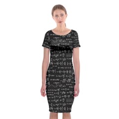 Math-equations-formulas-pattern Classic Short Sleeve Midi Dress by Salman4z