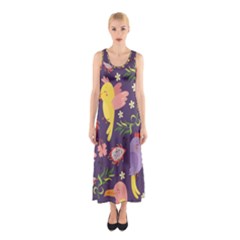 Exotic-seamless-pattern-with-parrots-fruits Sleeveless Maxi Dress by Salman4z