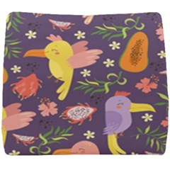 Exotic-seamless-pattern-with-parrots-fruits Seat Cushion by Salman4z