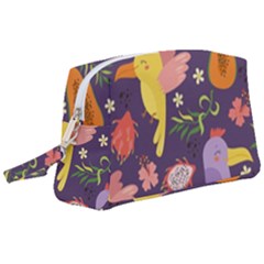 Exotic-seamless-pattern-with-parrots-fruits Wristlet Pouch Bag (large) by Salman4z