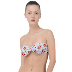 Seamless-pattern-vector-owl-cartoon-with-bugs Classic Bandeau Bikini Top  by Salman4z