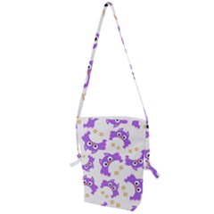 Purple-owl-pattern-background Folding Shoulder Bag by Salman4z