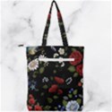 Floral-folk-fashion-ornamental-embroidery-pattern Double Zip Up Tote Bag View2