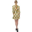 Smile-cloud-rainbow-pattern-yellow Mini Skater Shirt Dress View2
