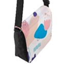 Hand-drawn-abstract-organic-shapes-background Flap Closure Messenger Bag (S) View2