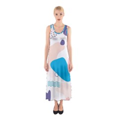 Hand-drawn-abstract-organic-shapes-background Sleeveless Maxi Dress by Salman4z