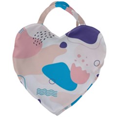 Hand-drawn-abstract-organic-shapes-background Giant Heart Shaped Tote by Salman4z