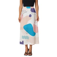 Hand-drawn-abstract-organic-shapes-background Classic Midi Chiffon Skirt by Salman4z