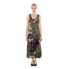 Texture-military-camouflage-repeats-seamless-army-green-hunting Sleeveless Maxi Dress by Salman4z