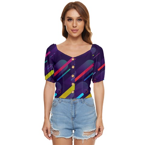 Colorful-abstract-background Button Up Blouse by Salman4z