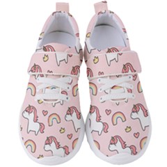 Cute-unicorn-rainbow-seamless-pattern-background Women s Velcro Strap Shoes by Salman4z