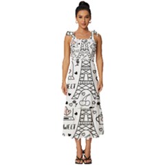 Big-collection-with-hand-drawn-objects-valentines-day Tie-strap Tiered Midi Chiffon Dress by Salman4z