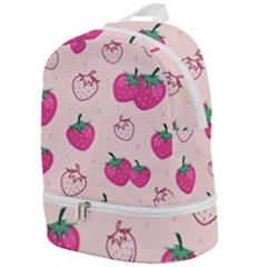 Seamless-strawberry-fruit-pattern-background Zip Bottom Backpack by Salman4z