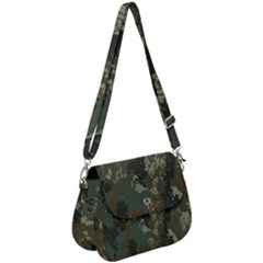 Camouflage-splatters-background Saddle Handbag by Salman4z