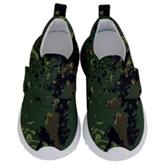 Military Background Grunge Kids  Velcro No Lace Shoes by pakminggu