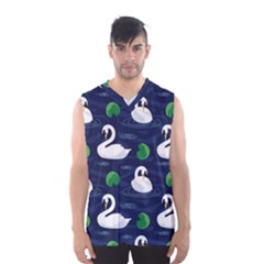 Swan Pattern Elegant Design Men s Basketball Tank Top by pakminggu