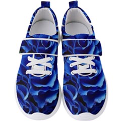 Blue Roses Flowers Plant Romance Blossom Bloom Nature Flora Petals Men s Velcro Strap Shoes by pakminggu