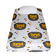 Lion Heads Pattern Design Doodle Fitted Sheet (single Size) by pakminggu