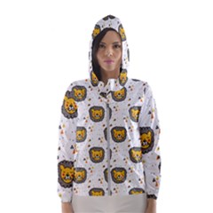 Lion Heads Pattern Design Doodle Women s Hooded Windbreaker by pakminggu