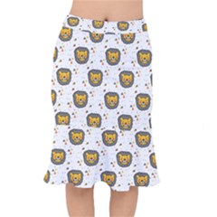 Lion Heads Pattern Design Doodle Short Mermaid Skirt by pakminggu