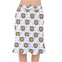 Lion Heads Pattern Design Doodle Short Mermaid Skirt View1