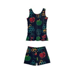 Apples Honey Honeycombs Pattern Kids  Boyleg Swimsuit by pakminggu