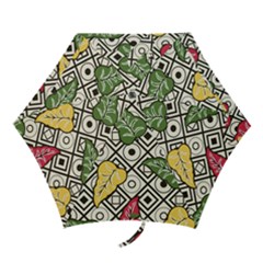 Leaves Foliage Batik Seamless Mini Folding Umbrellas by pakminggu